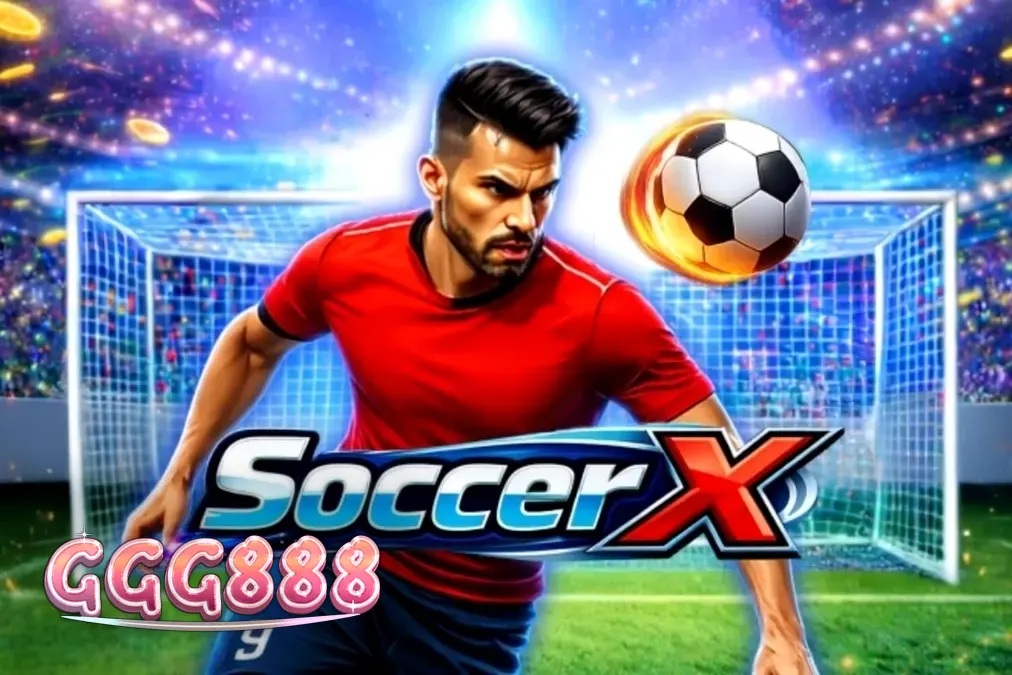 Tampilan visual lapangan penalti dalam permainan SoccerX